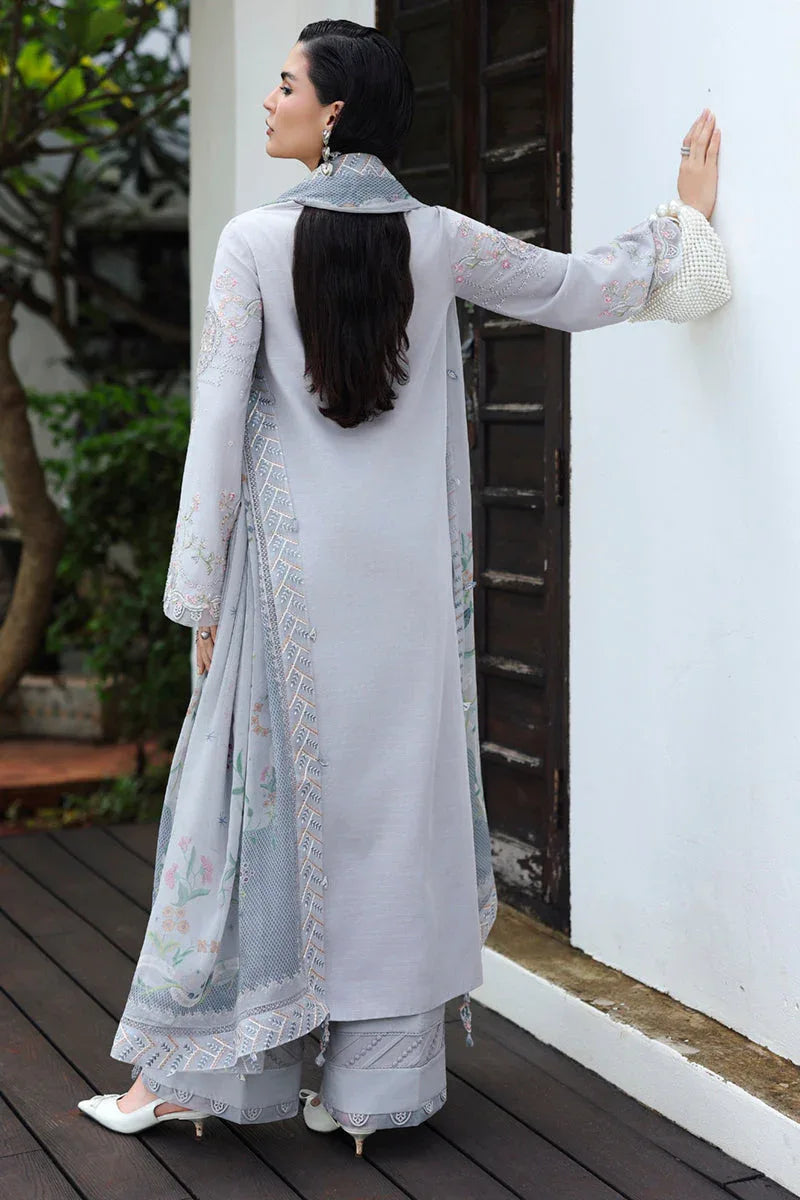 Qalamkar | Q Linen 25 | KL-02 HAZE - Aqsa Fabrics