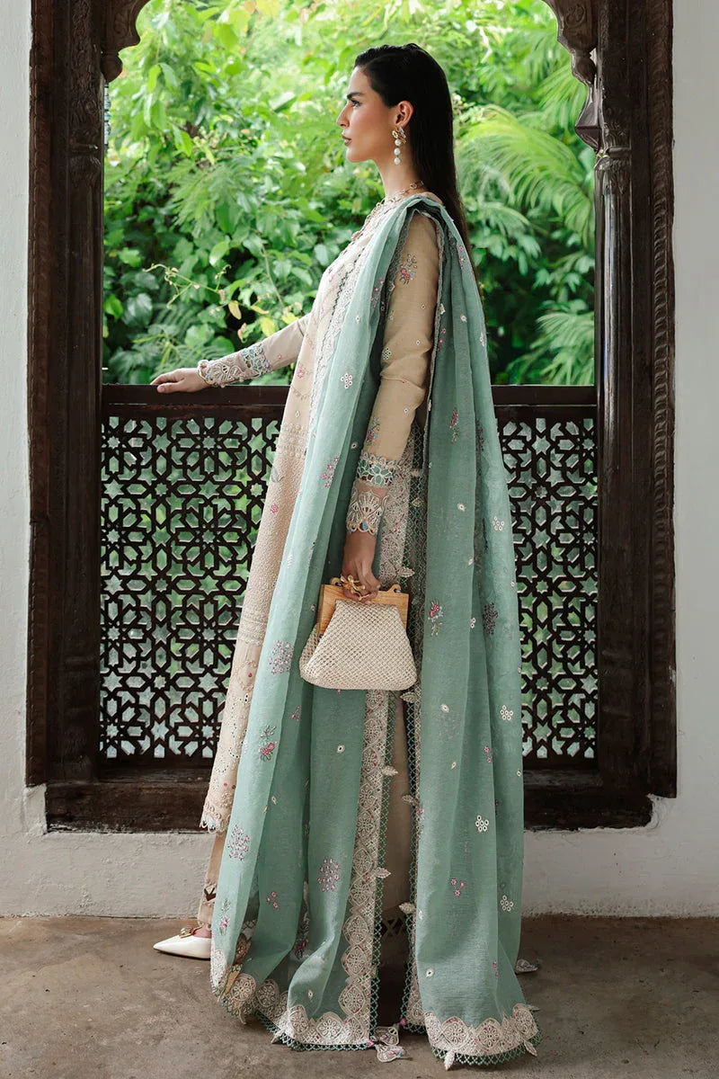 Qalamkar | Q Linen 25 | KL-07 WHISPER - Aqsa Fabrics
