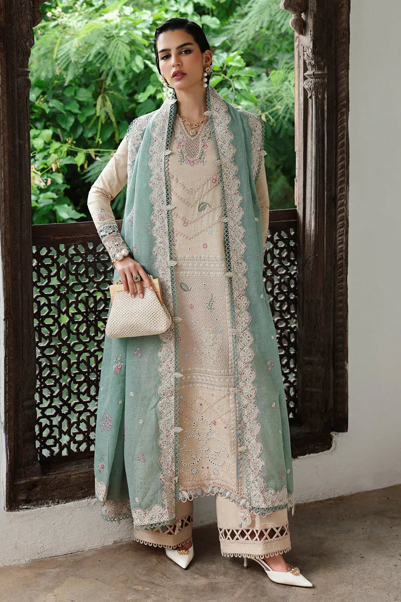 Qalamkar | Q Linen 25 | KL-07 WHISPER - Aqsa Fabrics