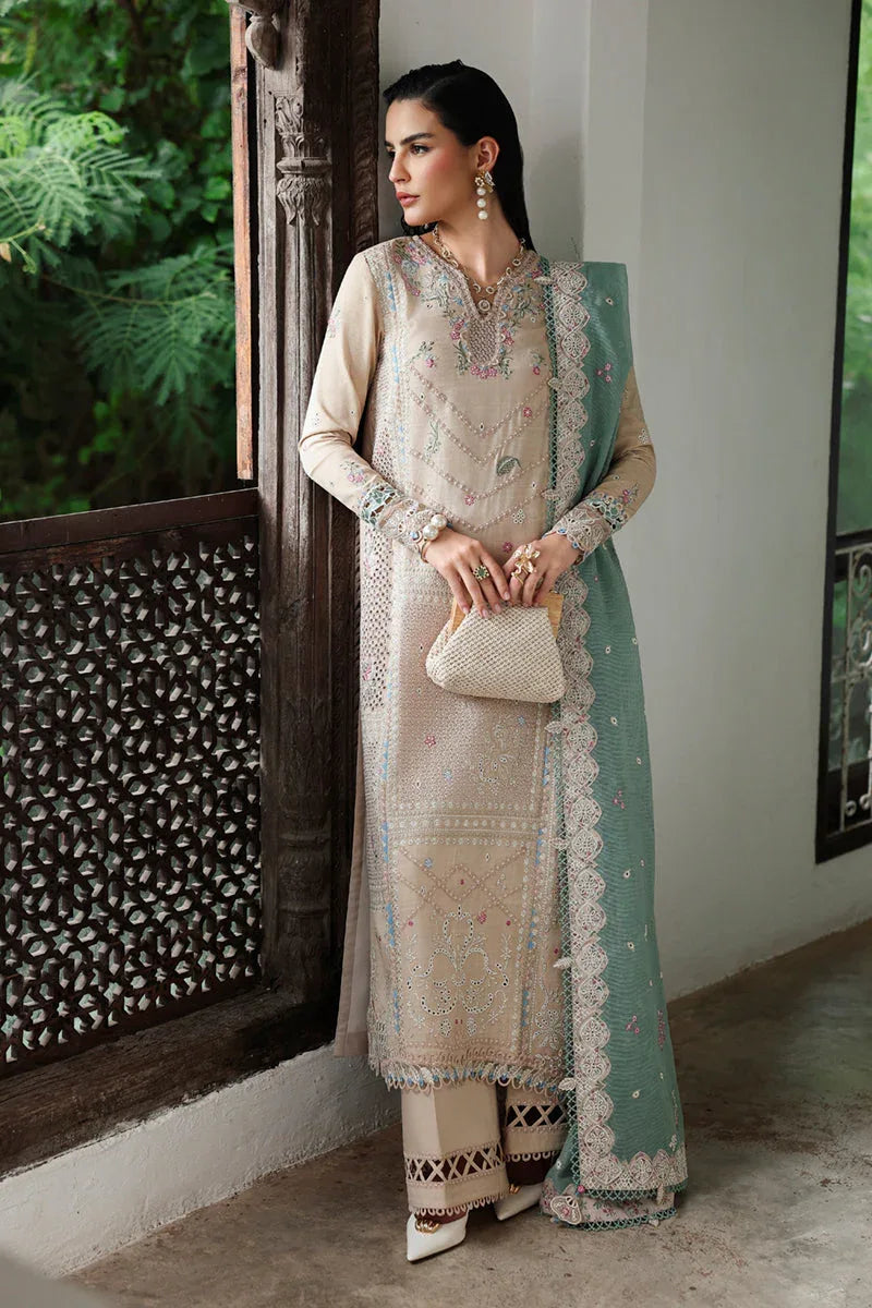 Qalamkar | Q Linen 25 | KL-07 WHISPER - Aqsa Fabrics