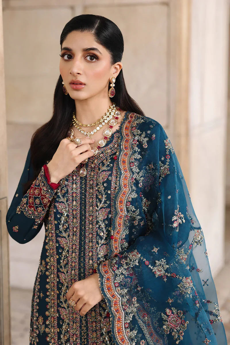 Qalamkar | Shadmaani Formals 25 | RH-02 NEELAM - Aqsa Fabrics