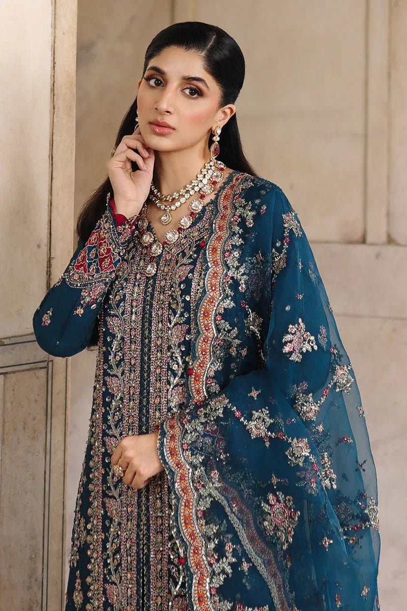 Qalamkar | Shadmaani Formals 25 | RH-02 NEELAM - Aqsa Fabrics