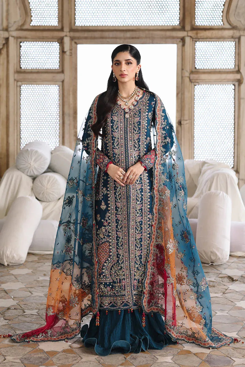 Qalamkar | Shadmaani Formals 25 | RH-02 NEELAM - Aqsa Fabrics