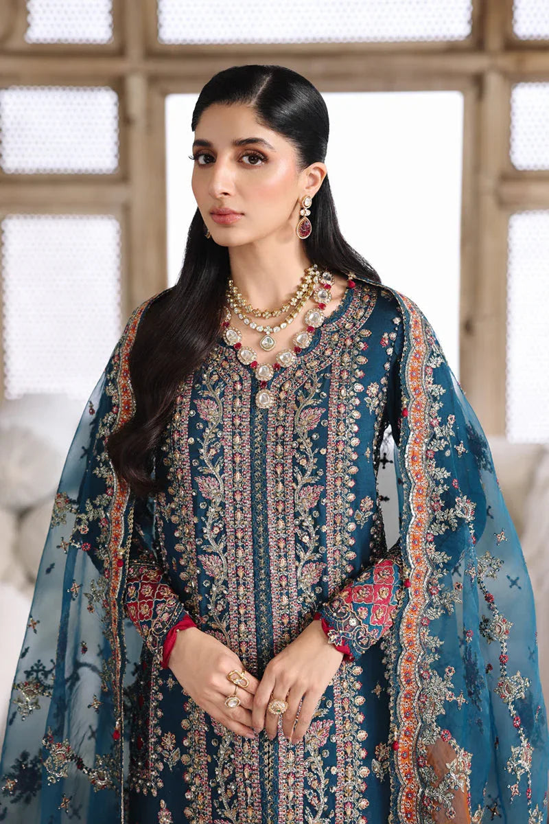 Qalamkar | Shadmaani Formals 25 | RH-02 NEELAM - Aqsa Fabrics