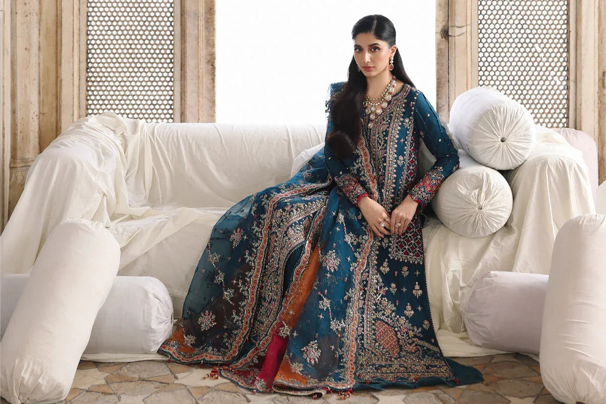 Qalamkar | Shadmaani Formals 25 | RH-02 NEELAM - Aqsa Fabrics