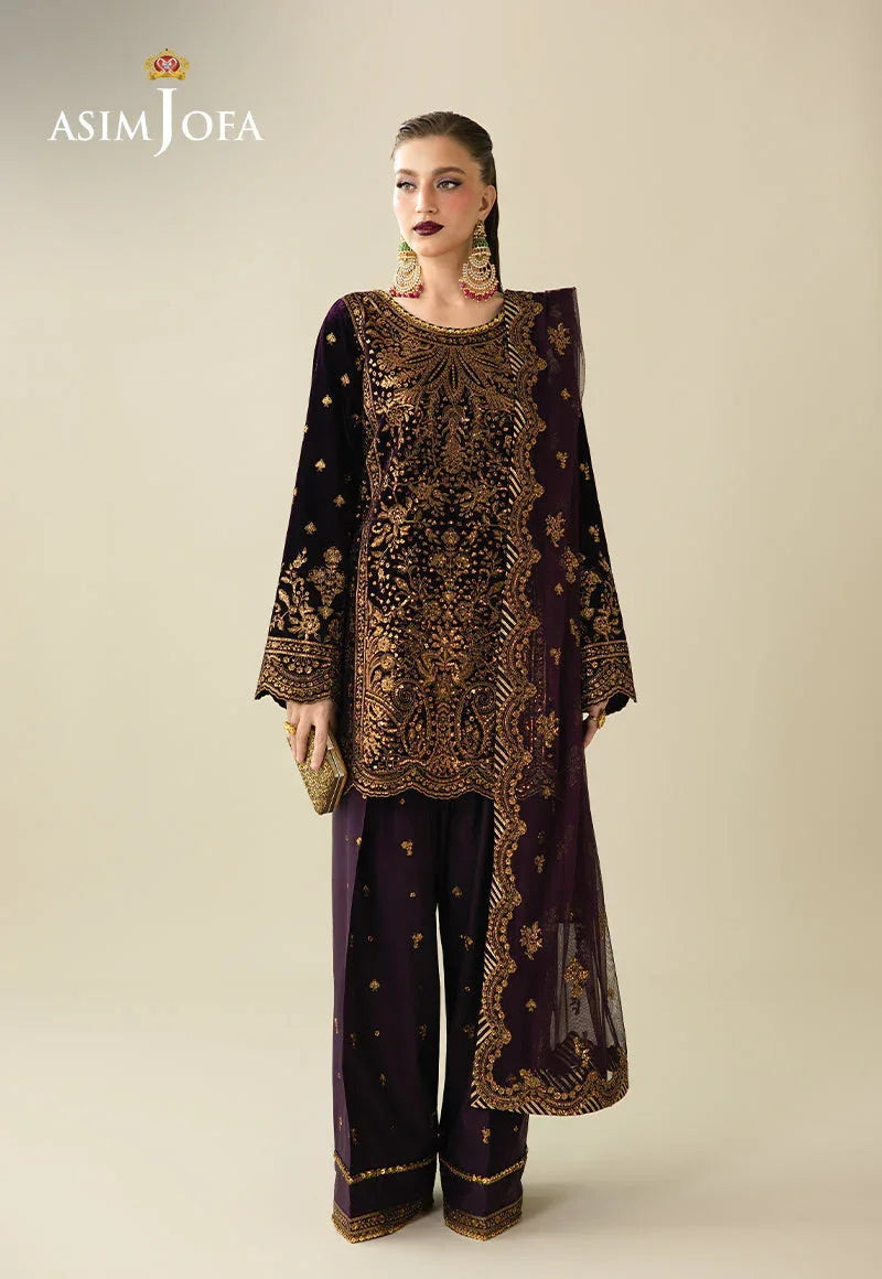Asim Jofa | Makhmal Velvet 25 | AJULM-02 - Aqsa Fabrics