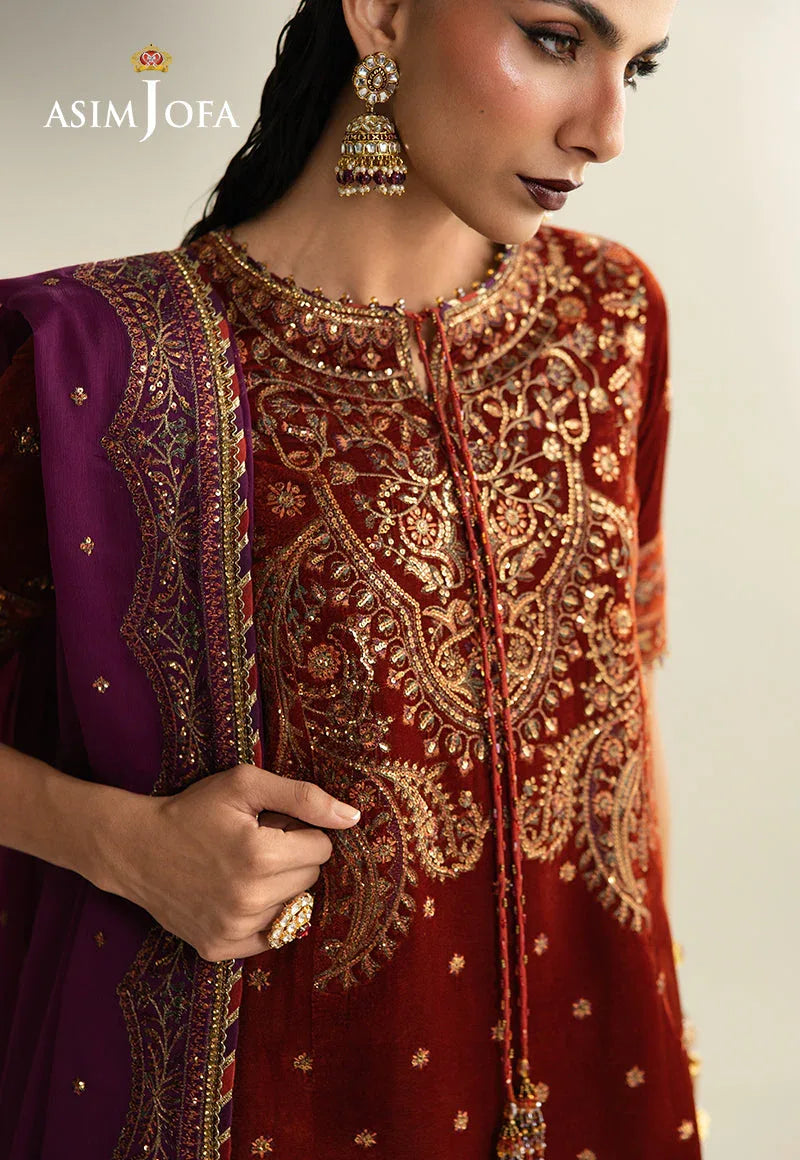 Asim Jofa | Makhmal Velvet 25 | AJULM-08 - Aqsa Fabrics