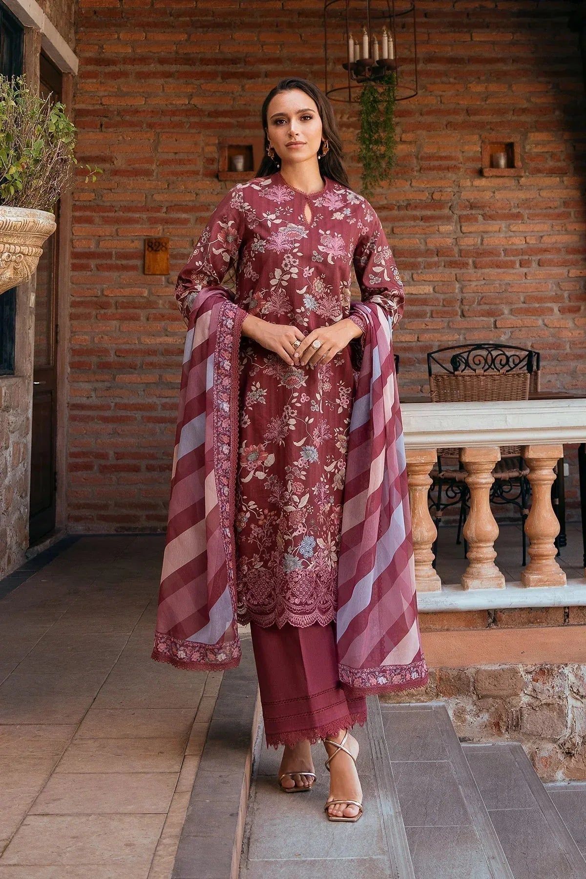 Afrozeh | Damask The Holiday Edit '25 - Lawn| Azara B - Aqsa Fabrics