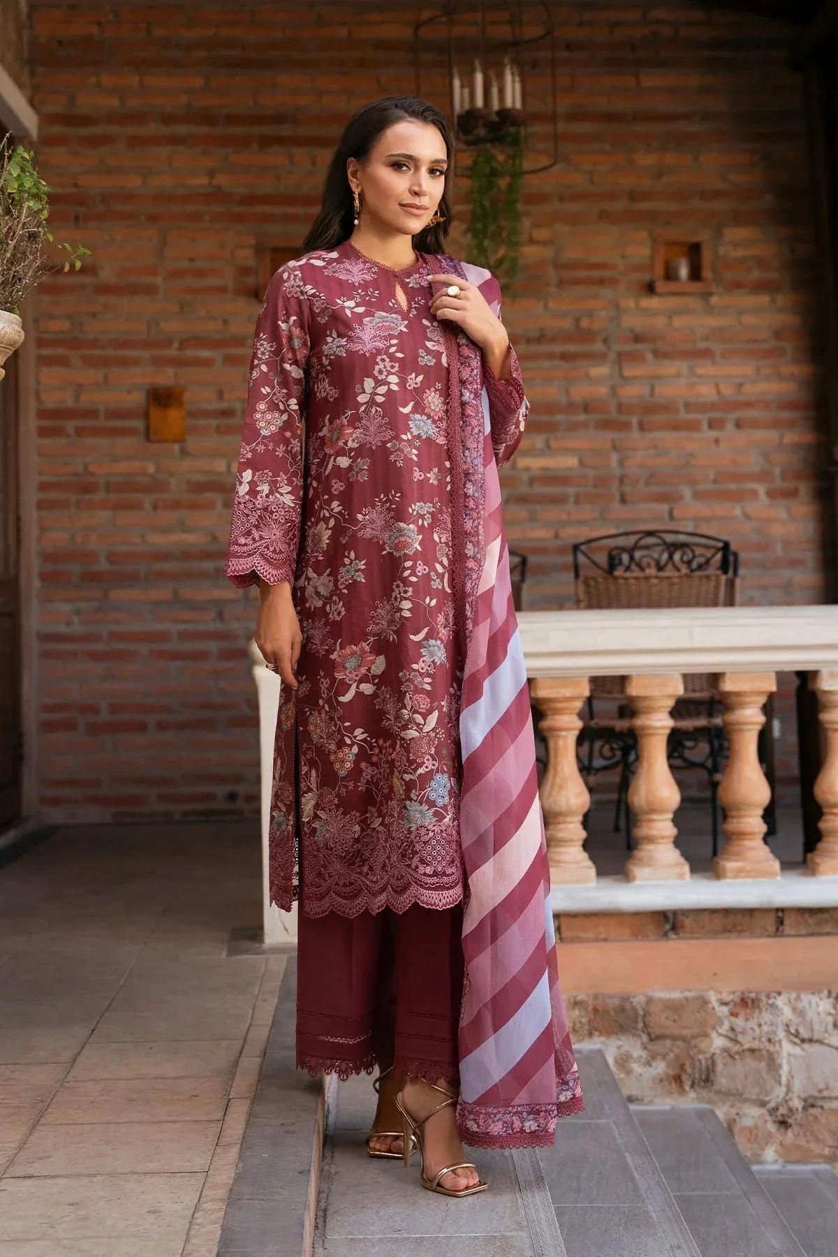 Afrozeh | Damask The Holiday Edit '25 - Lawn| Azara B - Aqsa Fabrics