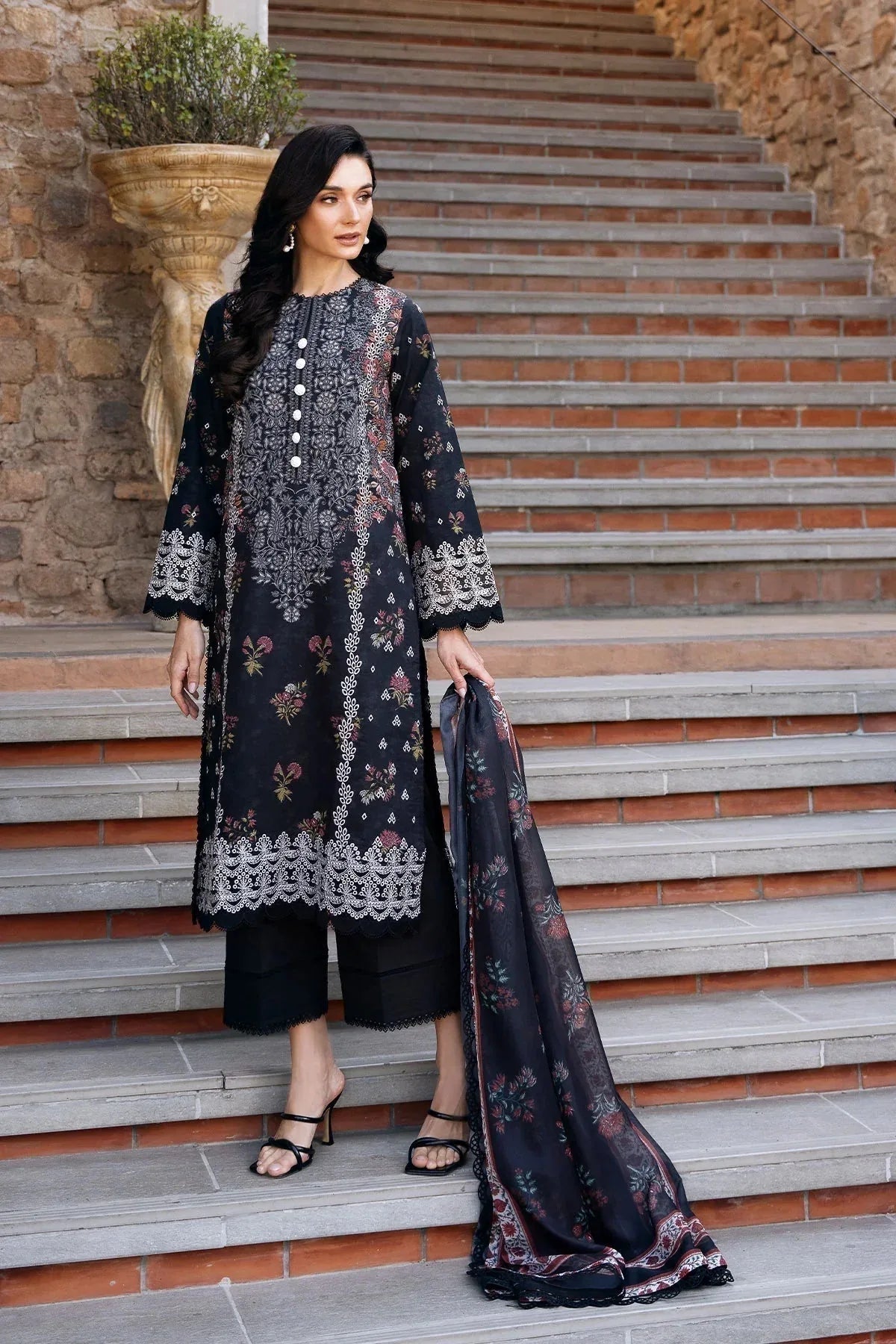 Afrozeh | Damask The Holiday Edit '25 - Lawn| Anisa B - Aqsa Fabrics