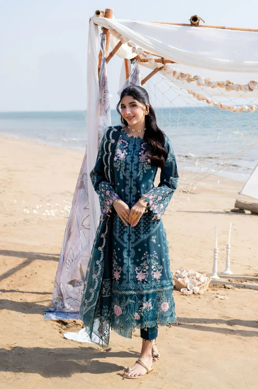 Aabyaan | Saagar Luxury Lawn 25 | ISHANA (AS-06) - Aqsa Fabrics