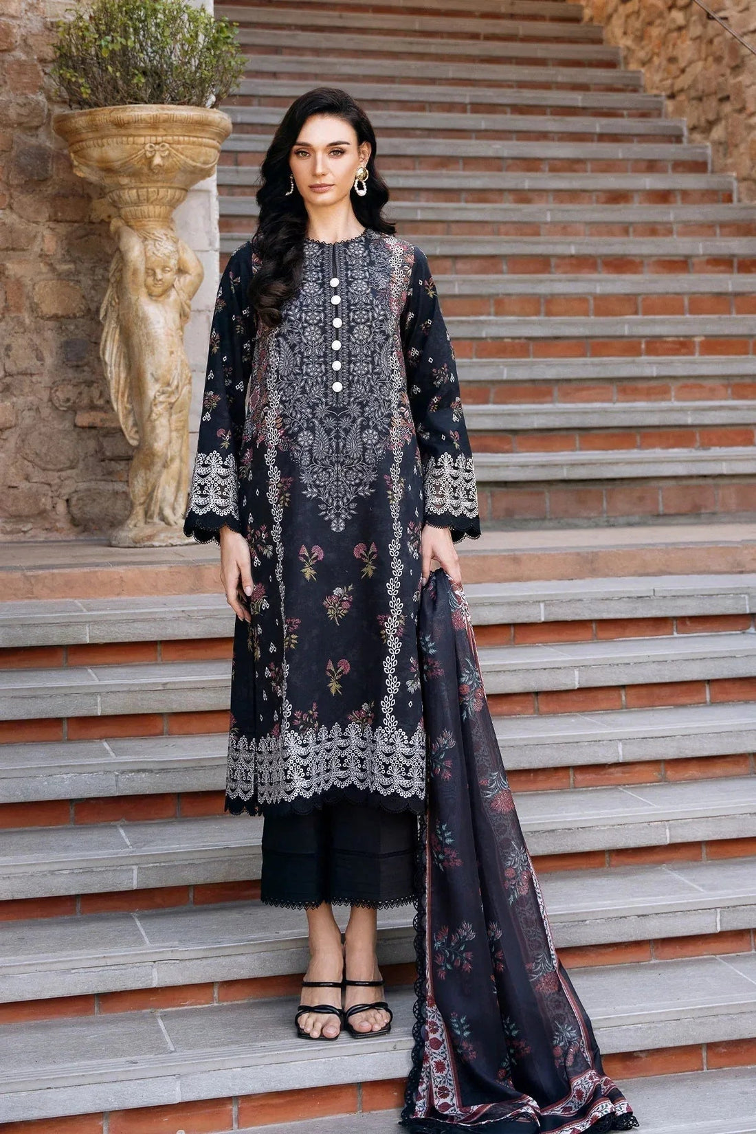 Afrozeh | Damask The Holiday Edit '25 - Lawn| Anisa B - Aqsa Fabrics