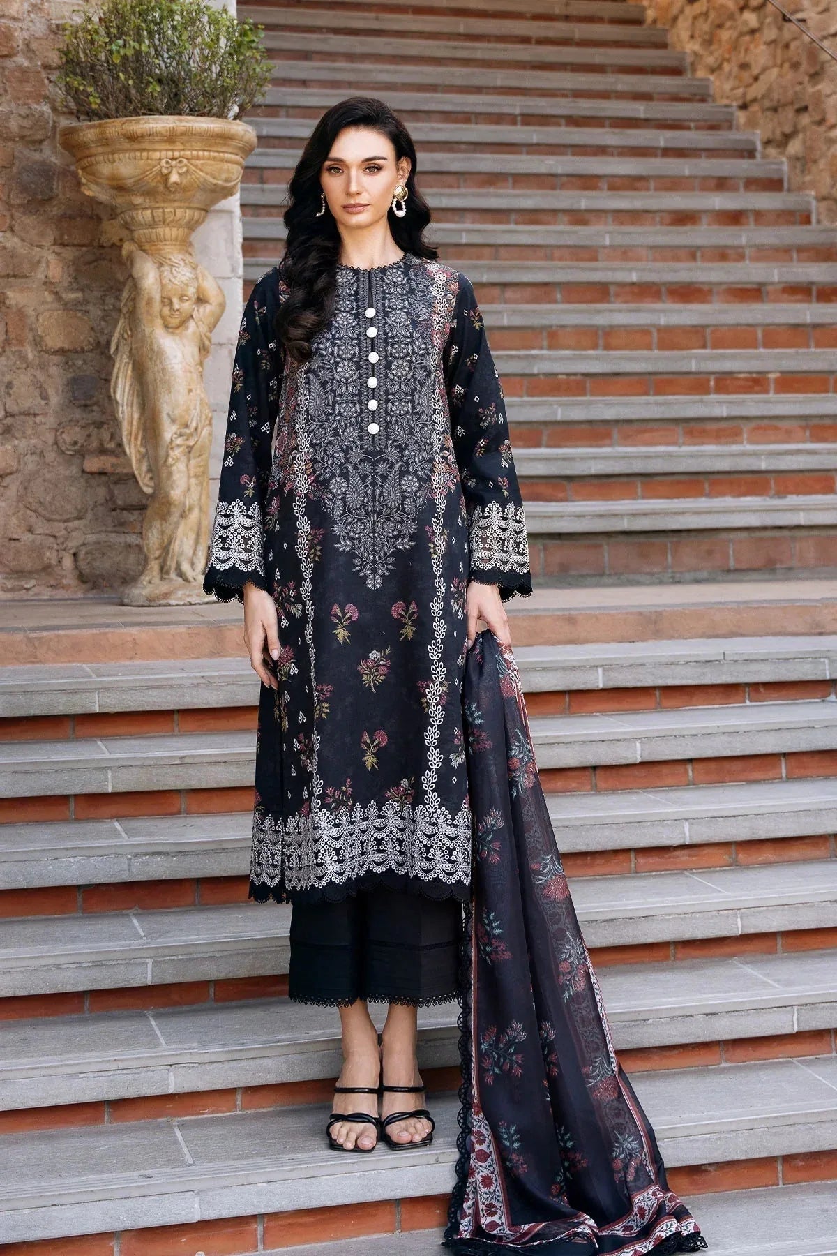 Afrozeh | Damask The Holiday Edit '25 - Lawn| Anisa B - Aqsa Fabrics