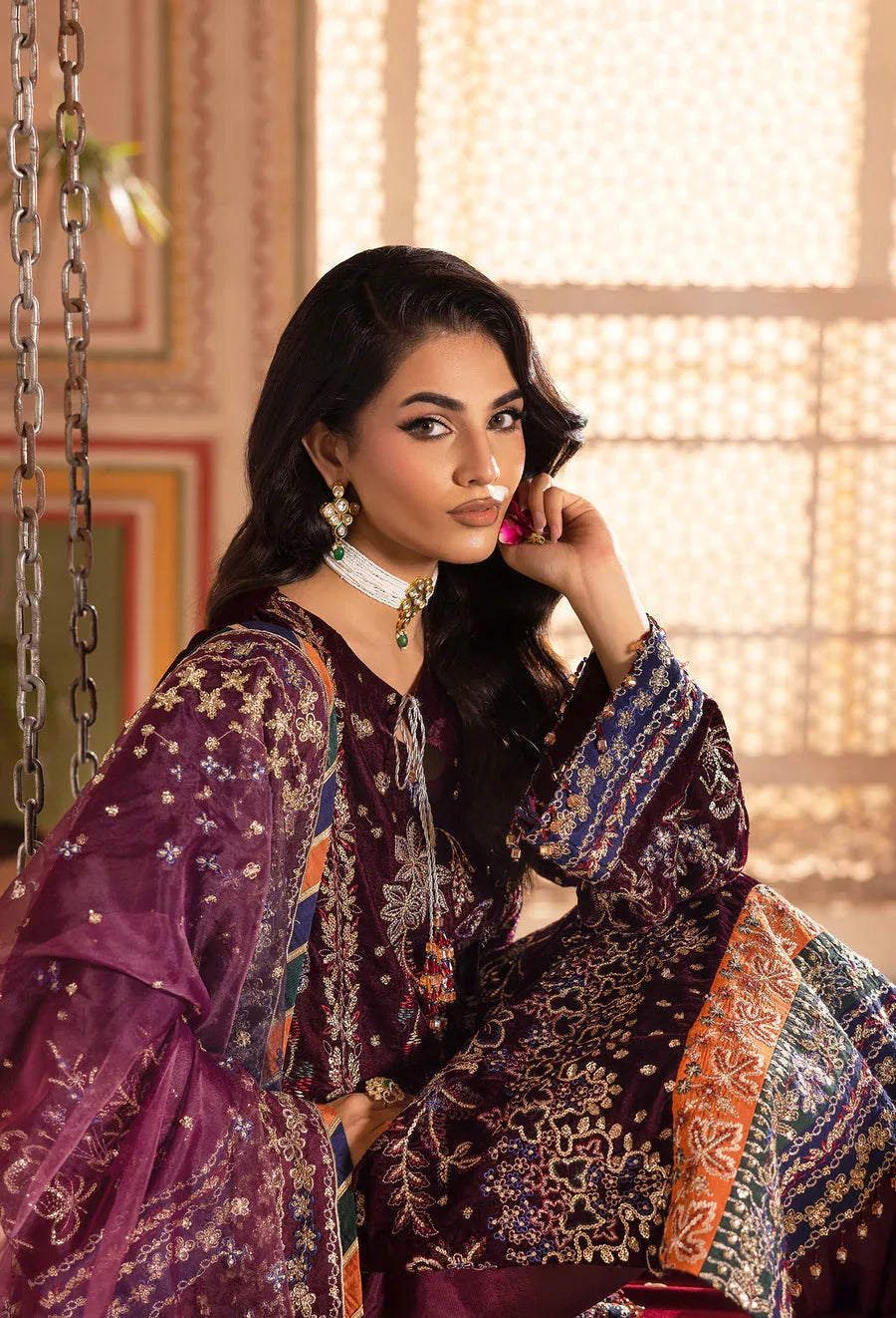 Adans Libas | Velvet 25 | 7520 V - Aqsa Fabrics