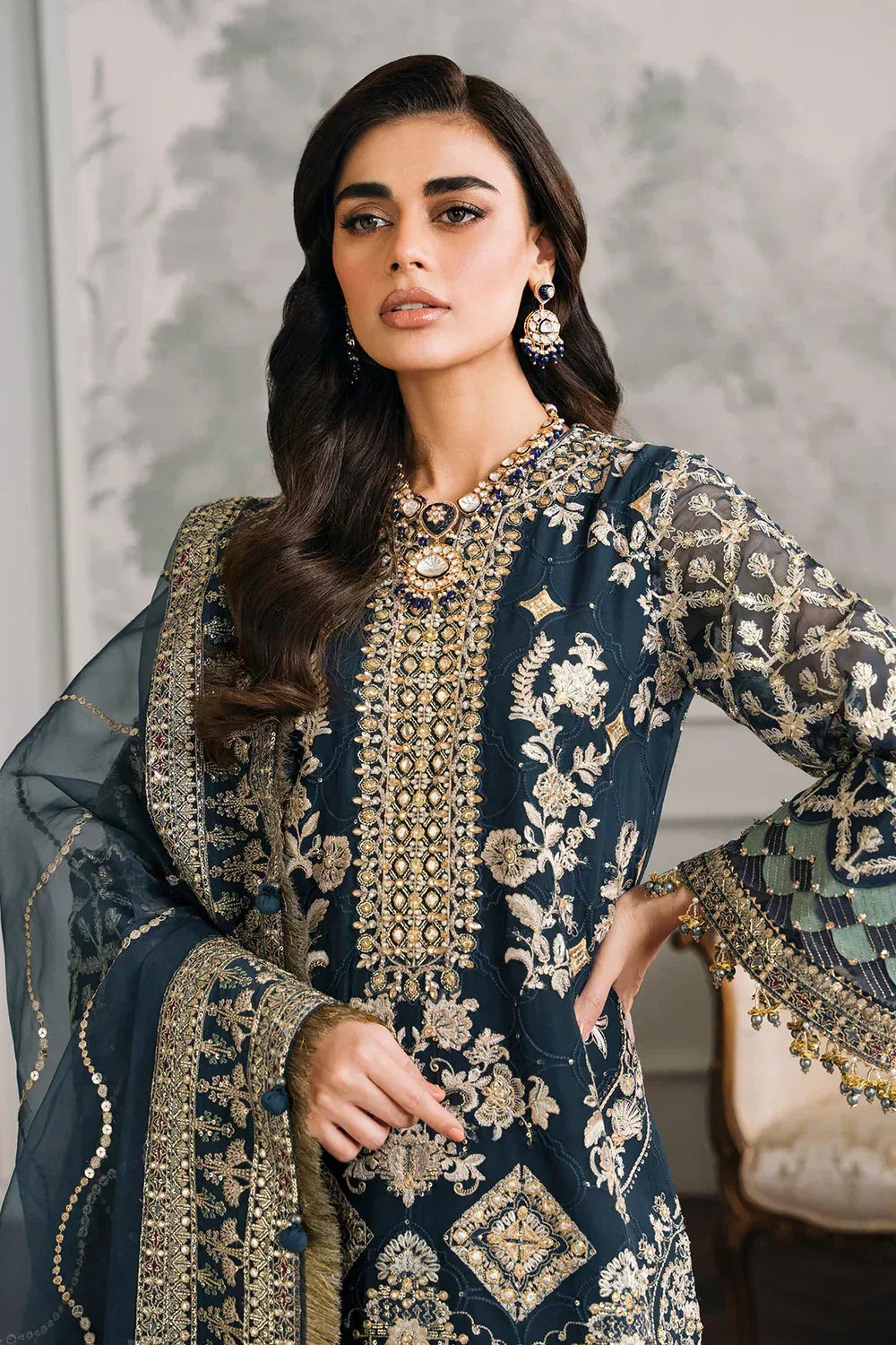 Baroque | Chantelle Embroidered Collection | CH12-01 - Aqsa Fabrics