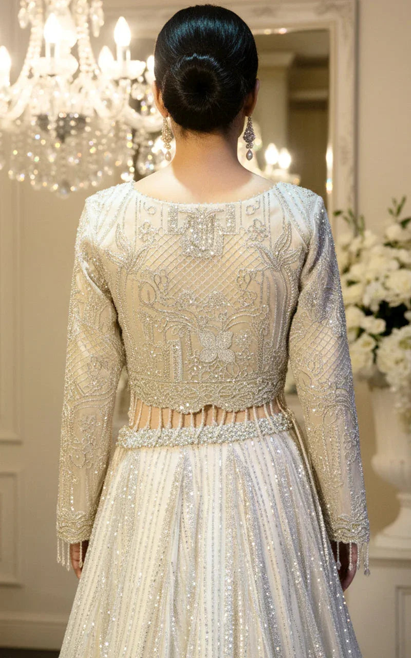 Embroidered Blouse with Lehenga and Dupatta