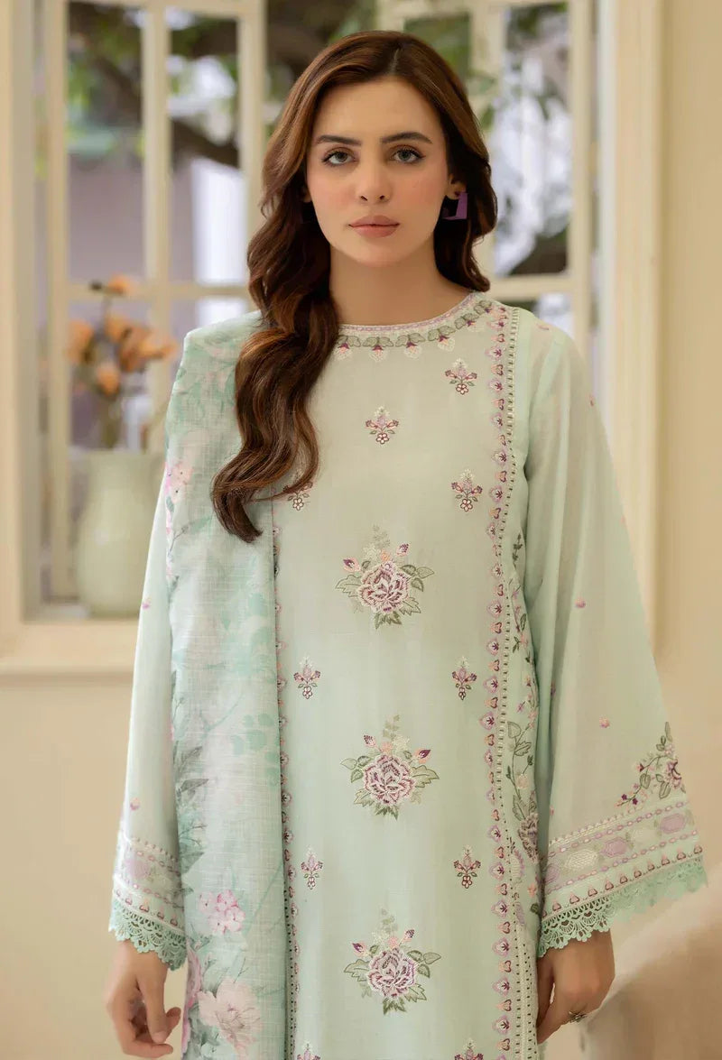 Adans Libas | Stitched Embroidered Lawn 3pc| LAWN 1215 - Aqsa Fabrics
