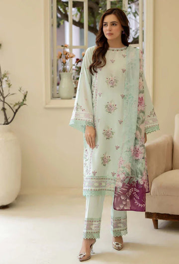Adans Libas | Stitched Embroidered Lawn 3pc| LAWN 1215 - Aqsa Fabrics
