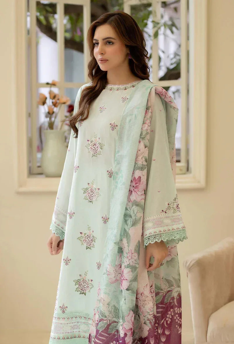 Adans Libas | Stitched Embroidered Lawn 3pc| LAWN 1215 - Aqsa Fabrics