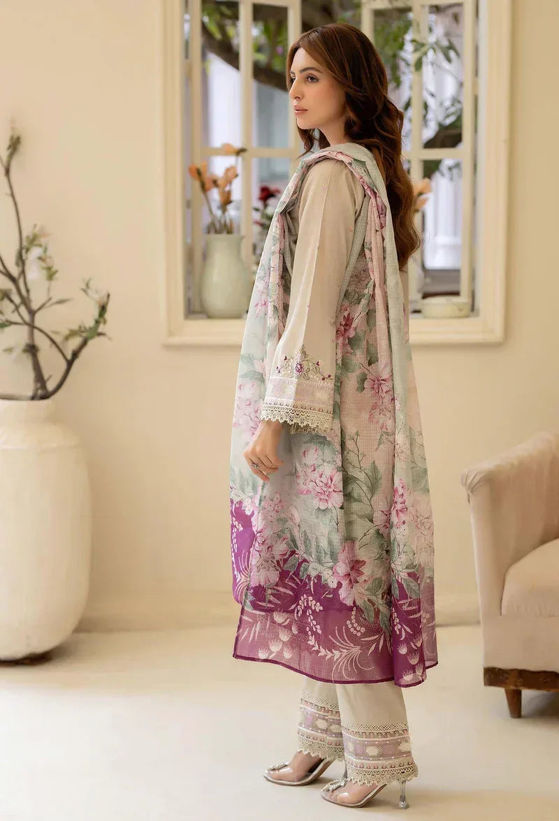 Adans Libas | Stitched Embroidered Lawn 3pc| LAWN 1216 - Aqsa Fabrics