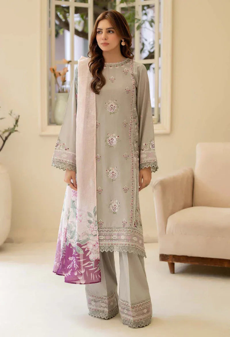 Adans Libas | Stitched Embroidered Lawn 3pc| LAWN 1216 - Aqsa Fabrics