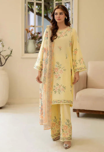 Adans Libas | Stitched Embroidered Lawn 3pc|LAWN 1212 - Aqsa Fabrics