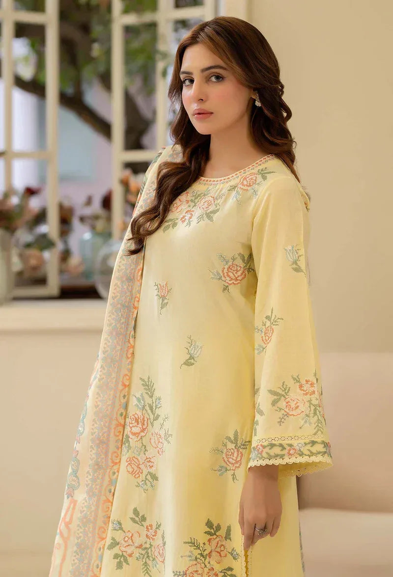 Adans Libas | Stitched Embroidered Lawn 3pc|LAWN 1212 - Aqsa Fabrics