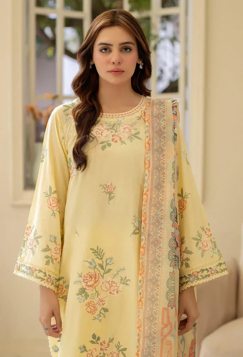 Adans Libas | Stitched Embroidered Lawn 3pc|LAWN 1212 - Aqsa Fabrics