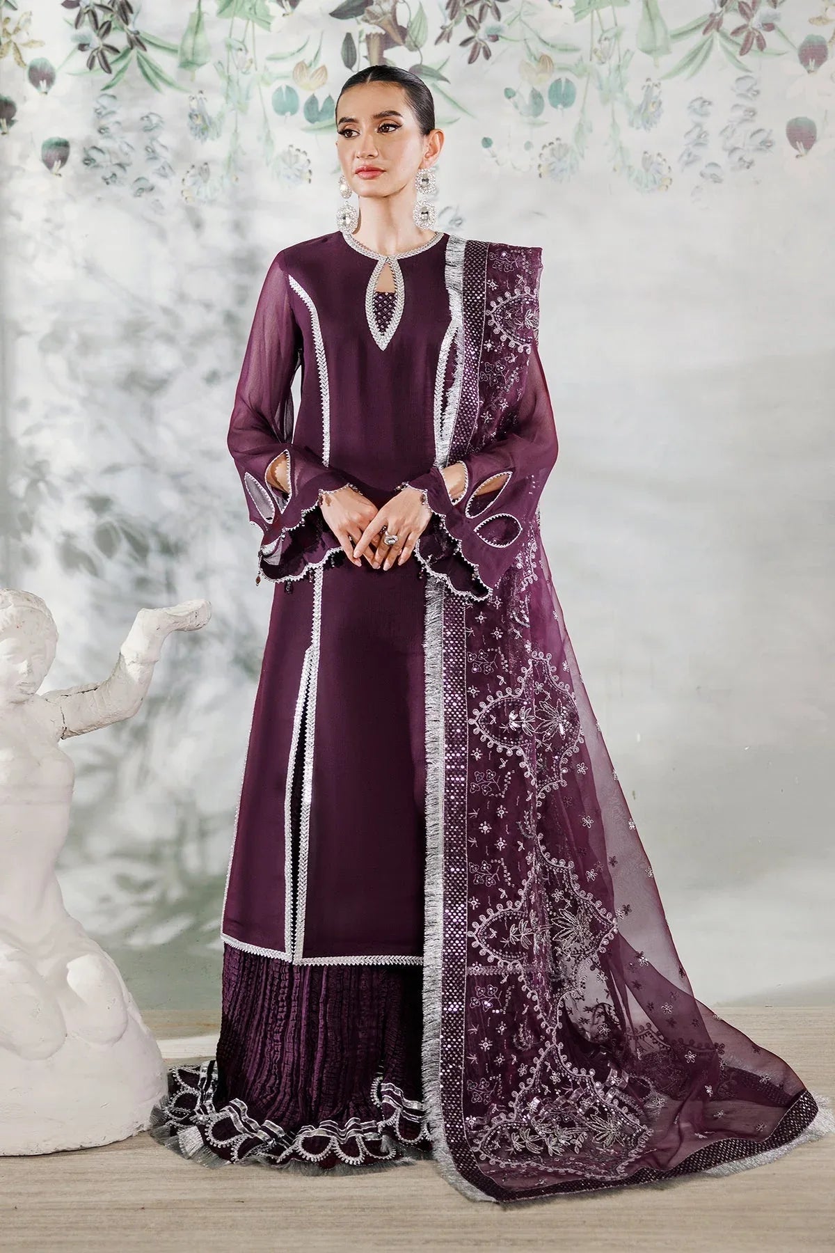 Alizeh | Ready to wear | Purple Dress 3 piece - RTW1023 - Aqsa Fabrics