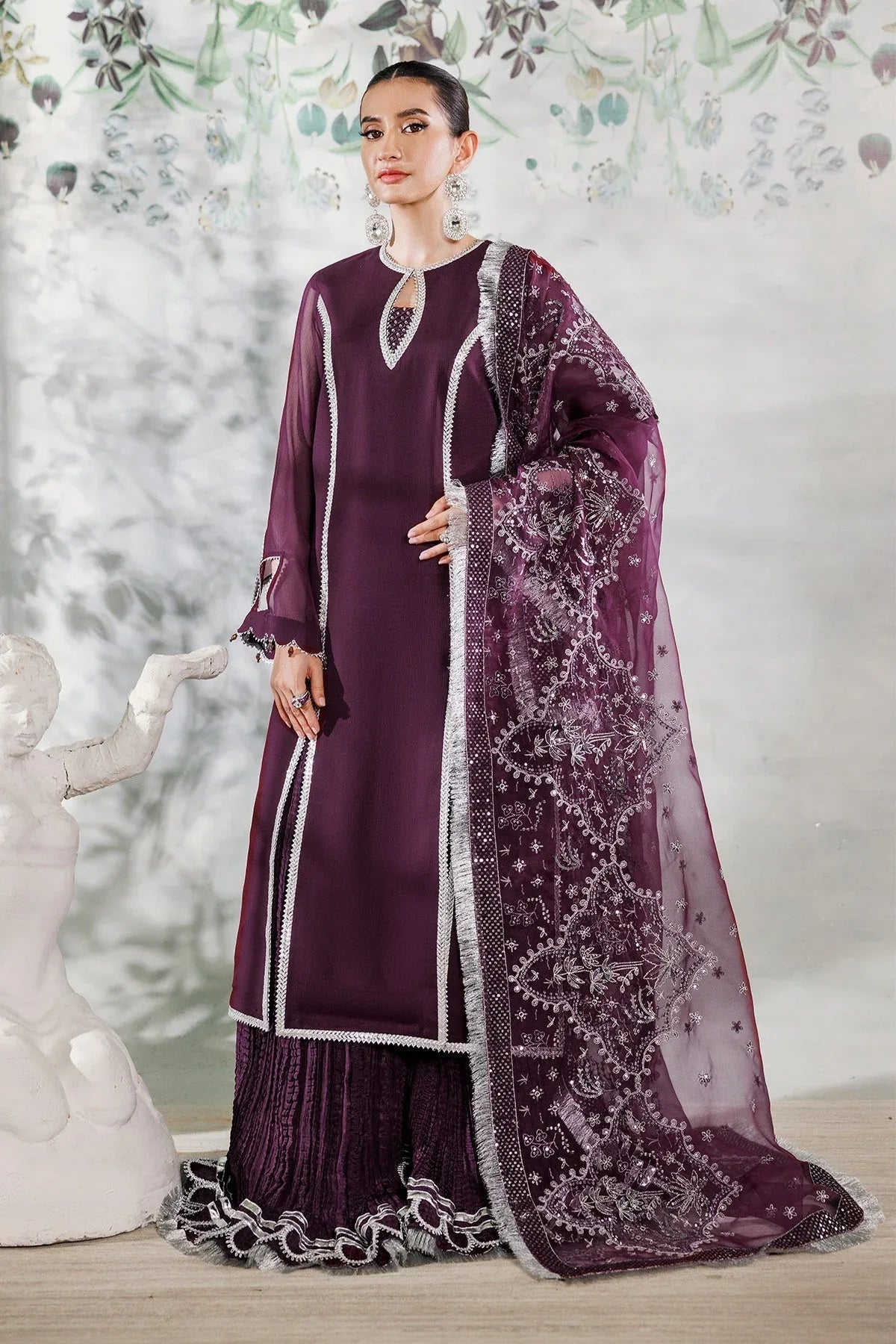 Alizeh | Ready to wear | Purple Dress 3 piece - RTW1023 - Aqsa Fabrics