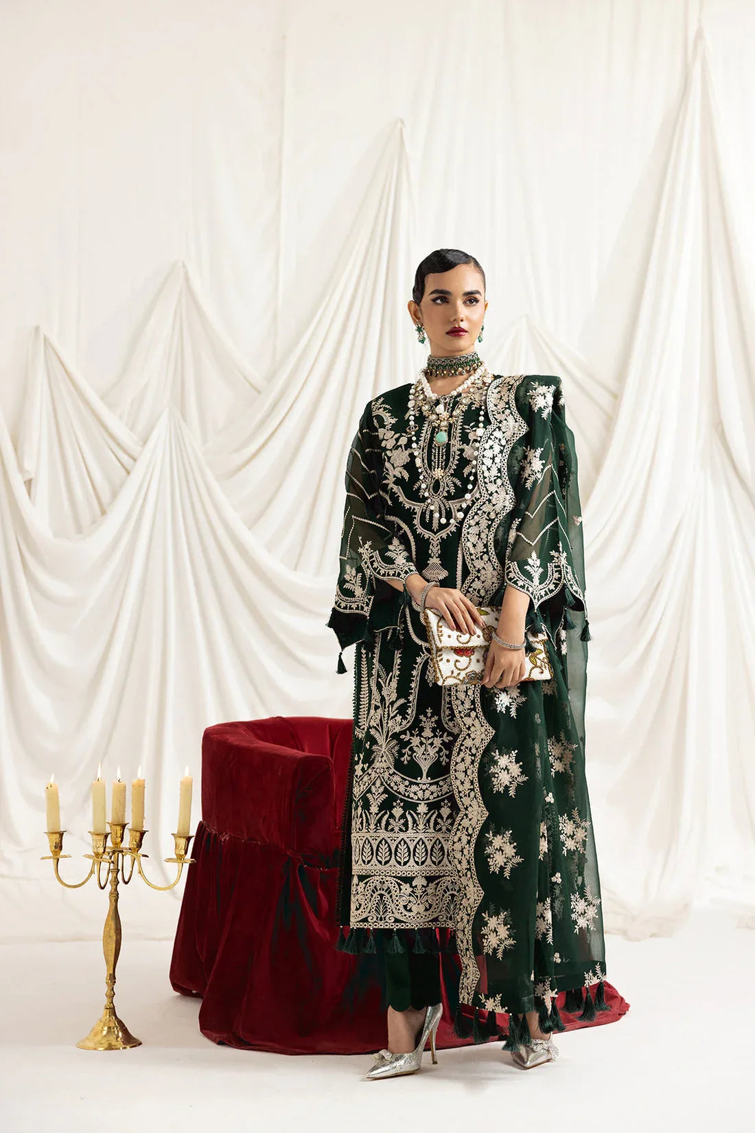 Alizeh | Formals Collection | Clara B (GREEN) - Aqsa Fabrics