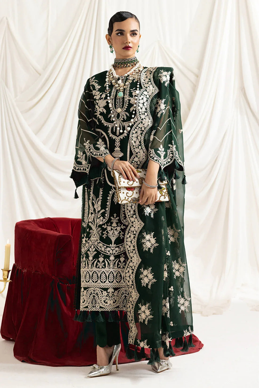Alizeh | Formals Collection | Clara B (GREEN) - Aqsa Fabrics
