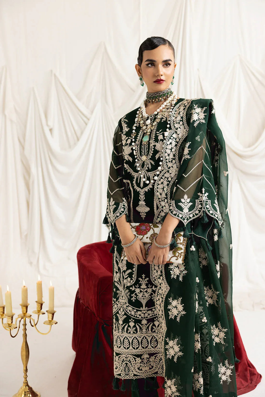 Alizeh | Formals Collection | Clara B (GREEN) - Aqsa Fabrics