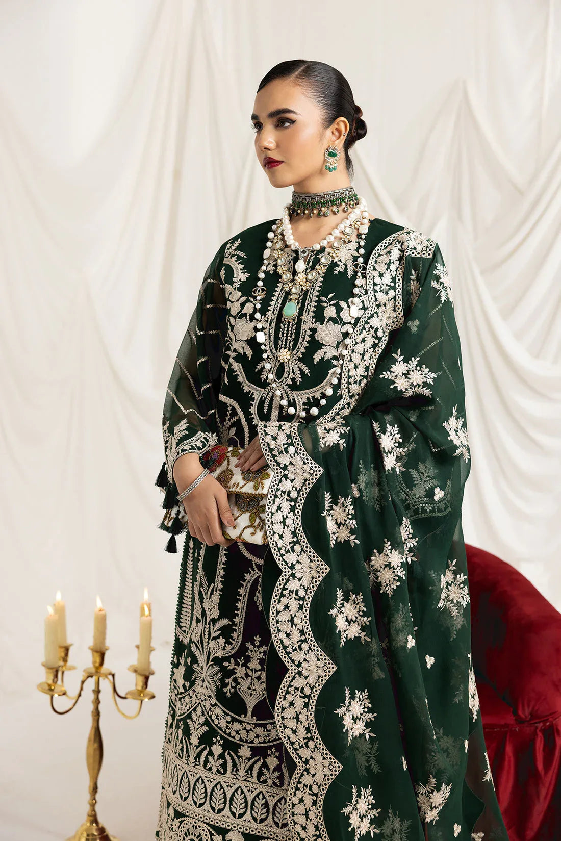 Alizeh | Formals Collection | Clara B (GREEN) - Aqsa Fabrics