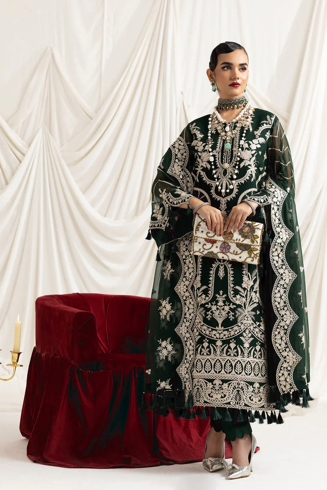 Alizeh | Formals Collection | Clara B (GREEN) - Aqsa Fabrics