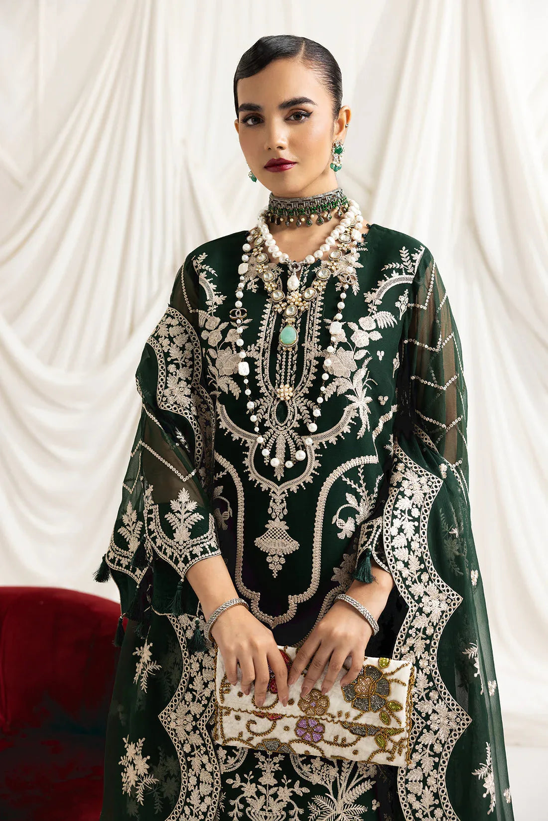 Alizeh | Formals Collection | Clara B (GREEN) - Aqsa Fabrics