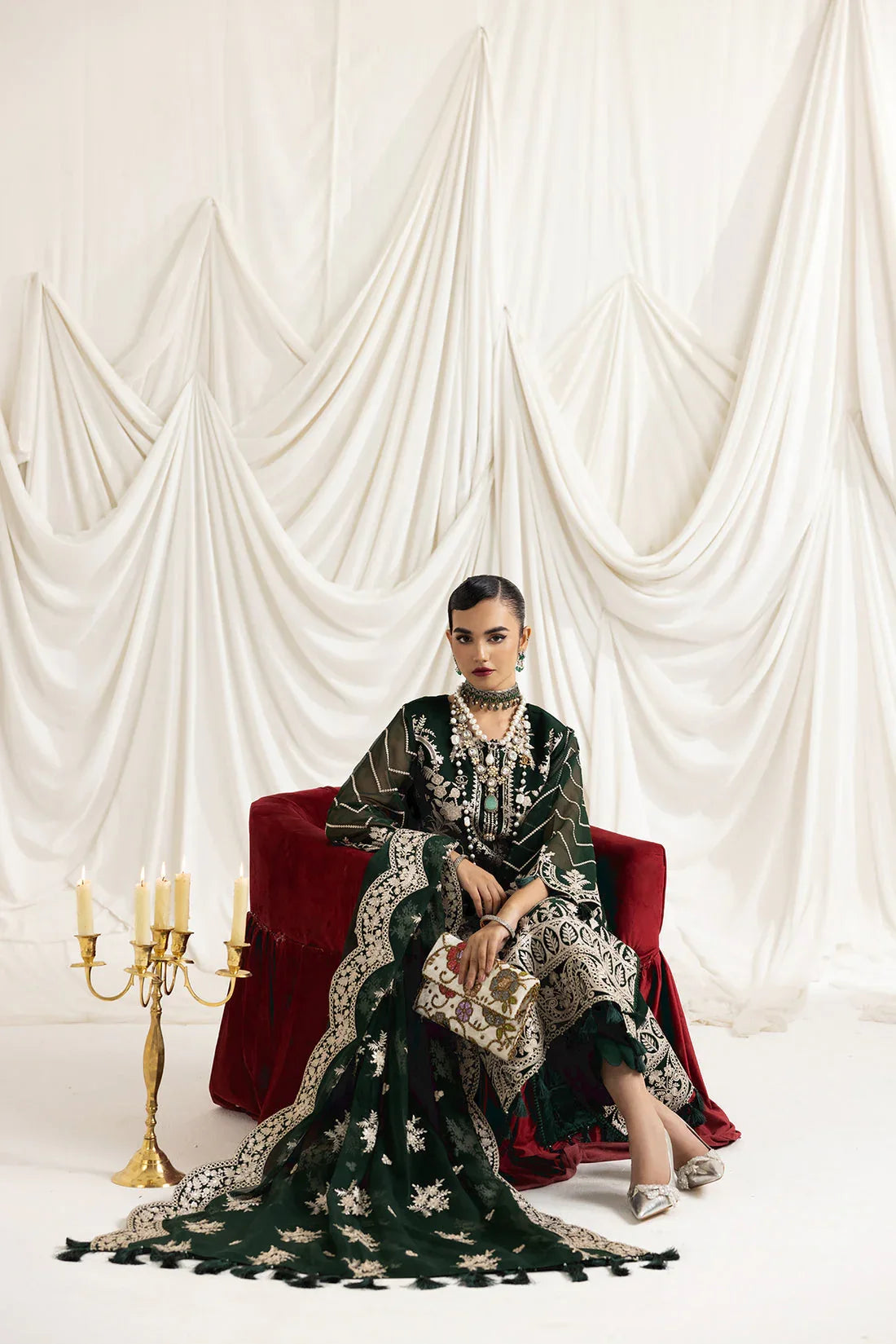 Alizeh | Formals Collection | Clara B (GREEN) - Aqsa Fabrics