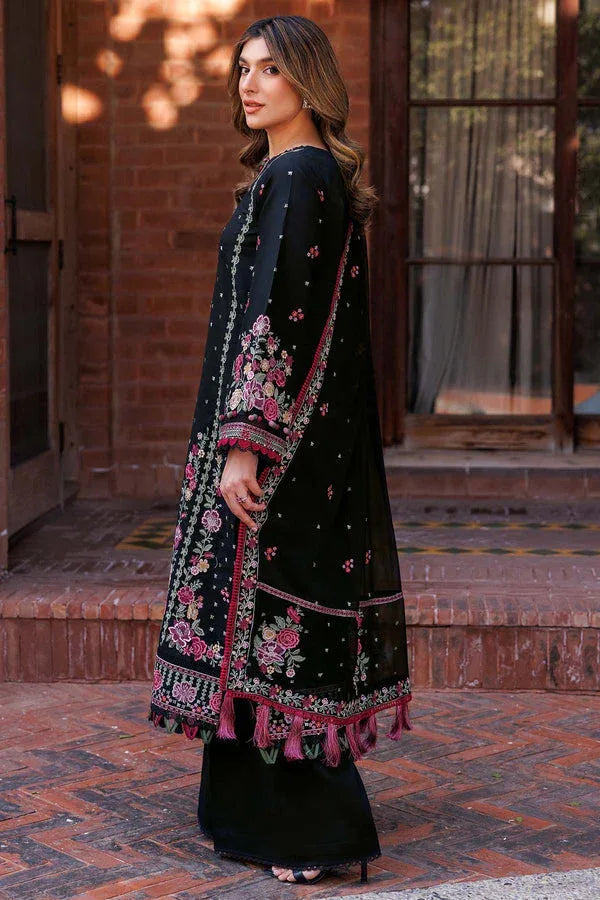 Farasha | Summer Weaves Embroidered Lawn | Ornate Noir - Aqsa Fabrics