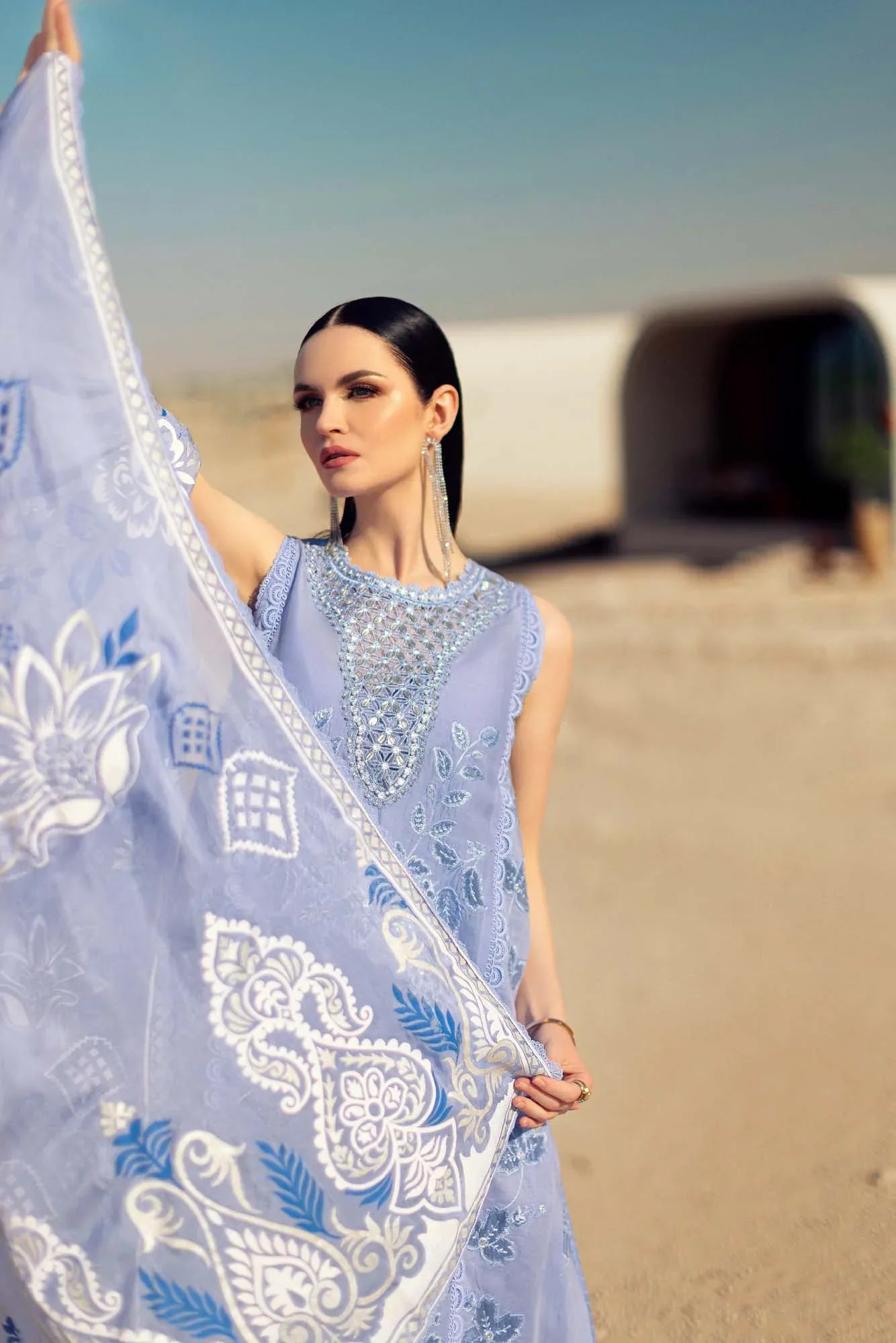 Noor By Saadia Asad | Eid Handwork Laserkari Lawn 24 | D4 - Aqsa Fabrics