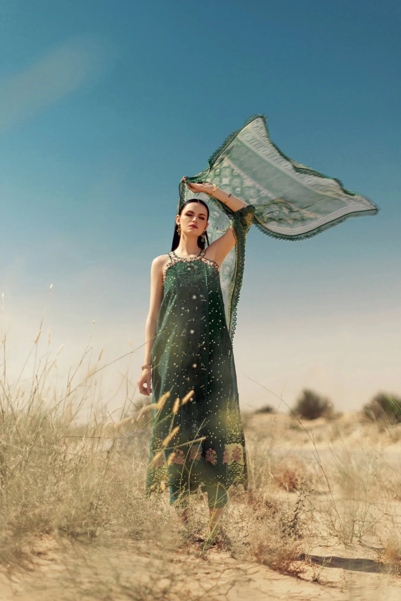 Noor By Saadia Asad | Eid Handwork Laserkari Lawn 24 | D8 - Aqsa Fabrics