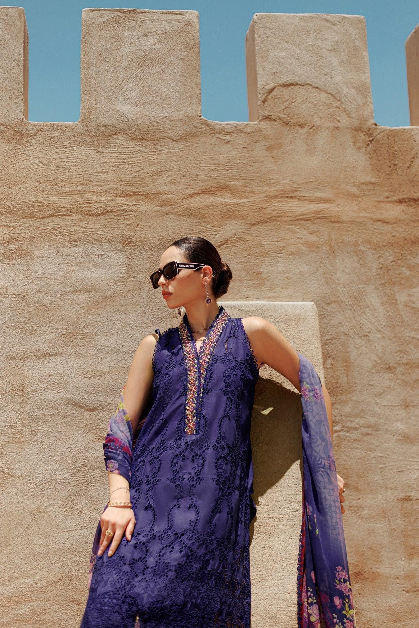 Noor By Saadia Asad | Eid Handwork Laserkari Lawn 24 | D3 - Aqsa Fabrics