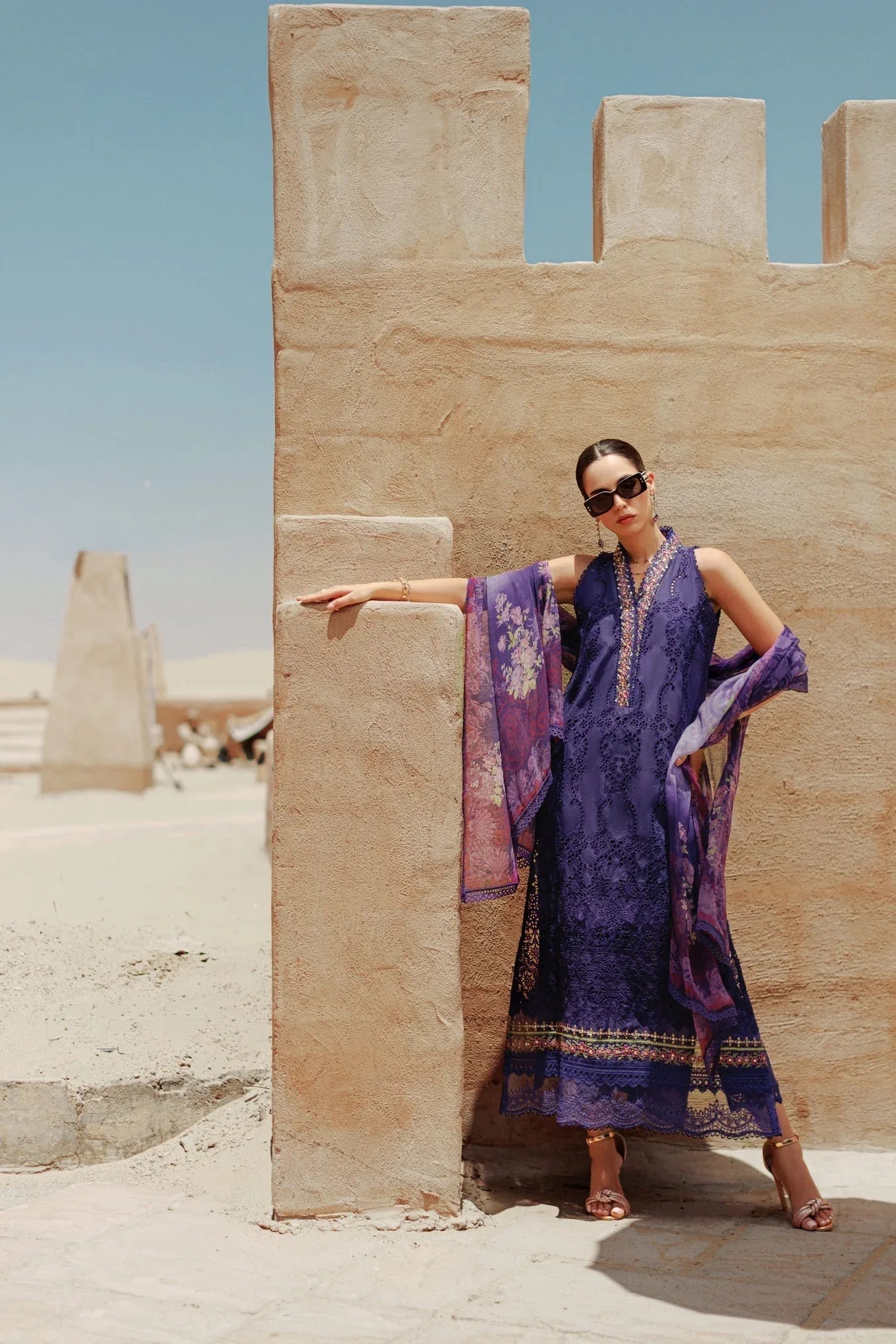 Noor By Saadia Asad | Eid Handwork Laserkari Lawn 24 | D3 - Aqsa Fabrics