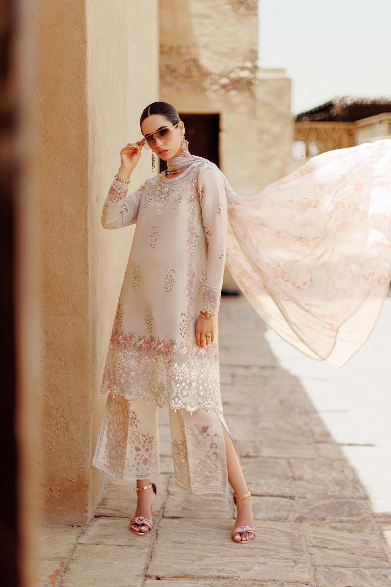 Noor By Saadia Asad | Eid Handwork Laserkari Lawn 24 | D2 - Aqsa Fabrics