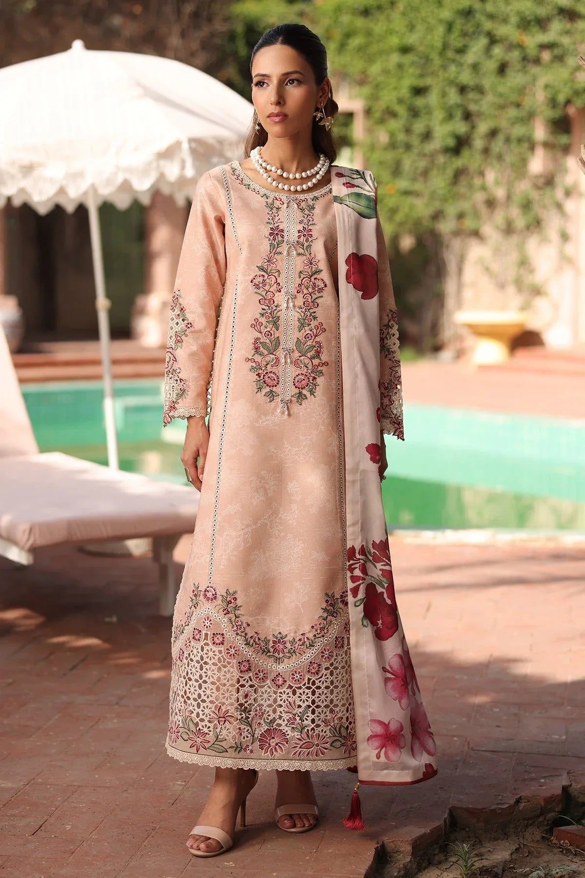 Alizeh | Embroidered Printed Festive Edit 25 | AF-EPL-7036-CLOVER - Aqsa Fabrics