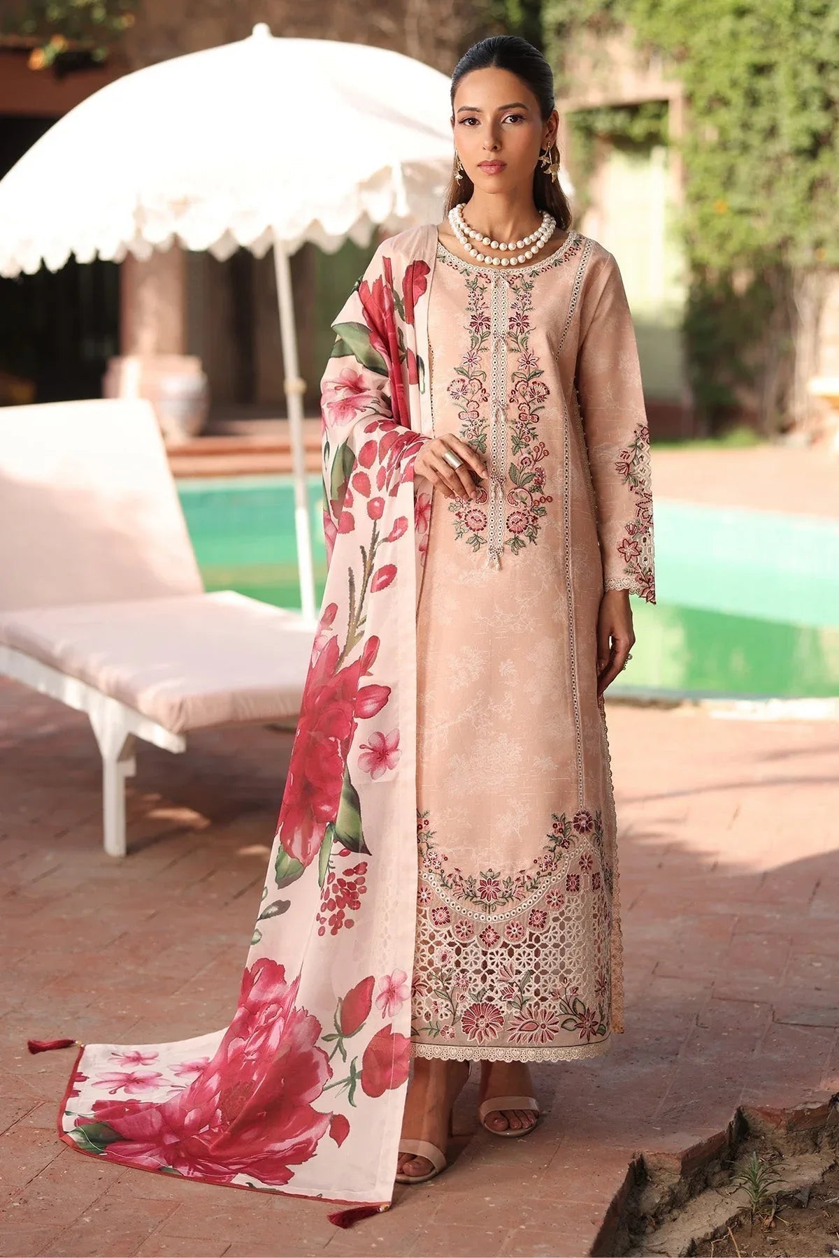 Alizeh | Embroidered Printed Festive Edit 25 | AF-EPL-7036-CLOVER - Aqsa Fabrics