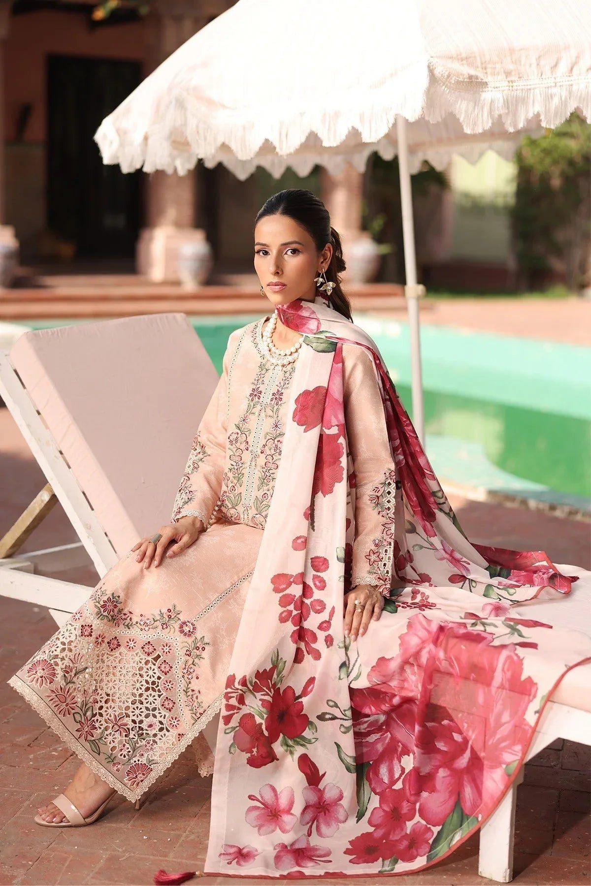 Alizeh | Embroidered Printed Festive Edit 25 | AF-EPL-7036-CLOVER - Aqsa Fabrics