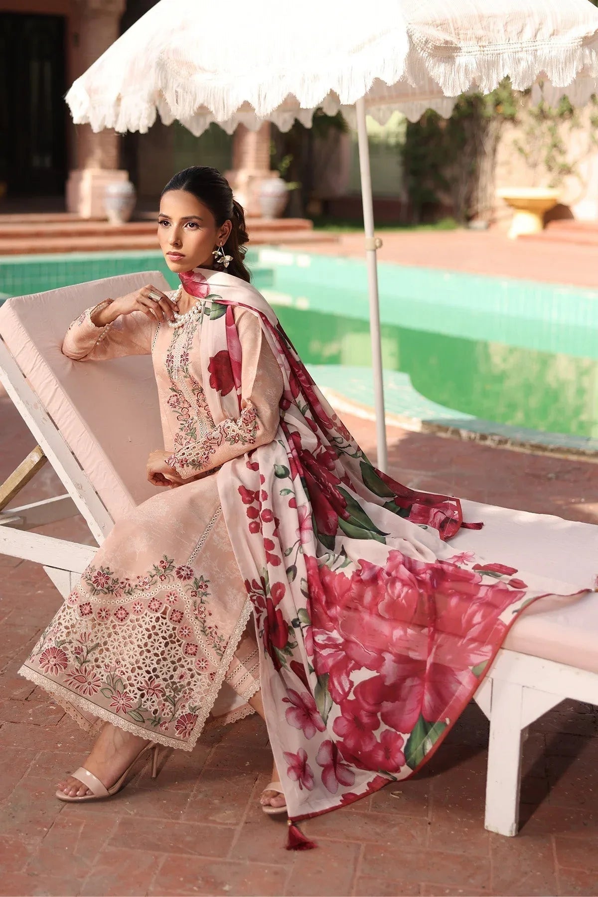 Alizeh | Embroidered Printed Festive Edit 25 | AF-EPL-7036-CLOVER - Aqsa Fabrics