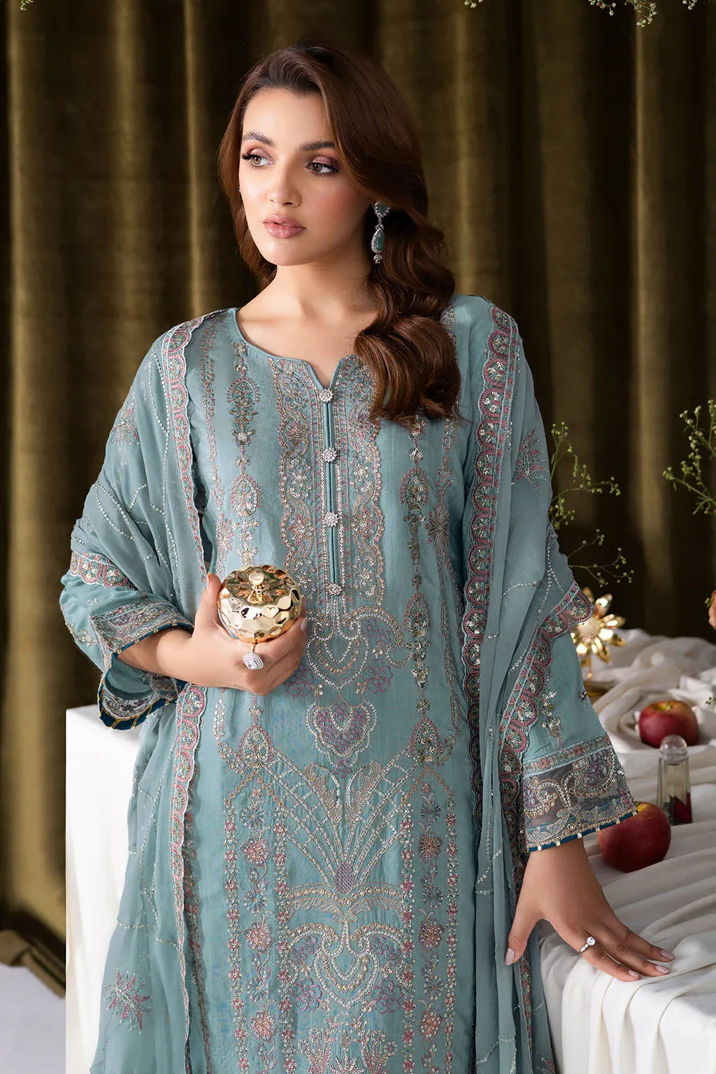 Ramsha | Aangan Luxury Raw silk | AA-109 - Aqsa Fabrics