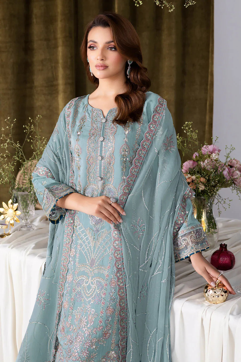Ramsha | Aangan Luxury Raw silk | AA-109 - Aqsa Fabrics