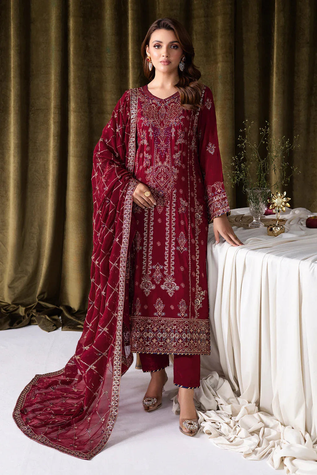 Ramsha | Aangan Luxury Raw silk | AA-101 - Aqsa Fabrics